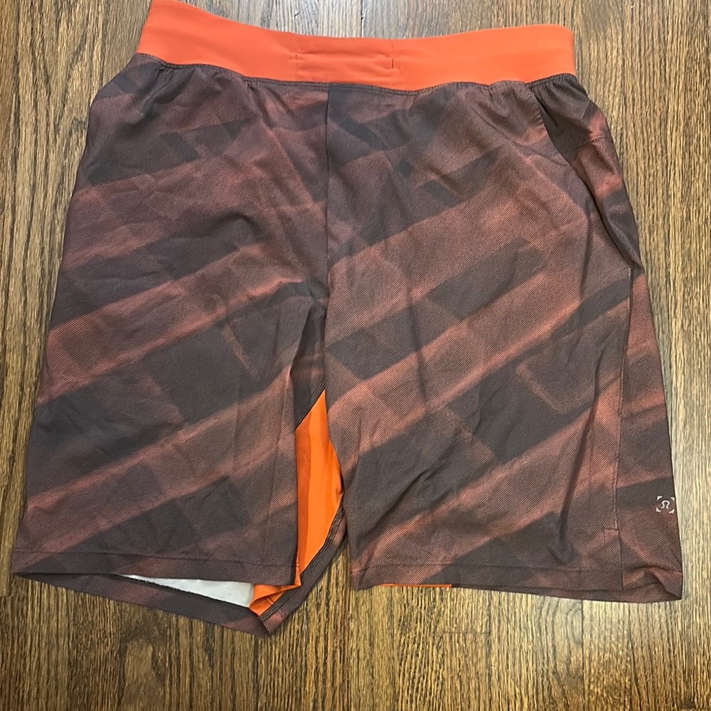 Lululemon Athletica Orange and Gray Athletic Shorts